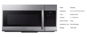 Microwave Oven with Exhaust Hood