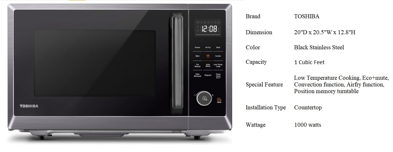 TOSHIBA ML2-EC10SA(BS)Microwave Convection Oven