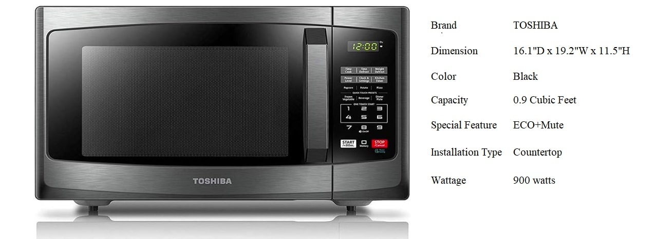 TOSHIBA EM925A5A-BS Mini Microwave Oven